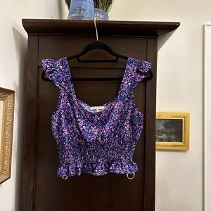 BCBG Cropped Smock Blouse